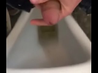 jerking off and cumming in public washroom
